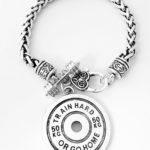 Weight Lifting Fitness Dumbell Barbell Silver Charm Bracelet