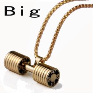 Large Gold Dumbbell Pendant